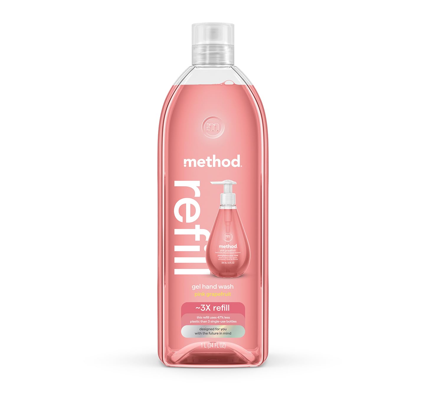 Method Gel/Foam Hand Wash Refill 1L - Pink Grapefruit / Gel (1000ml)